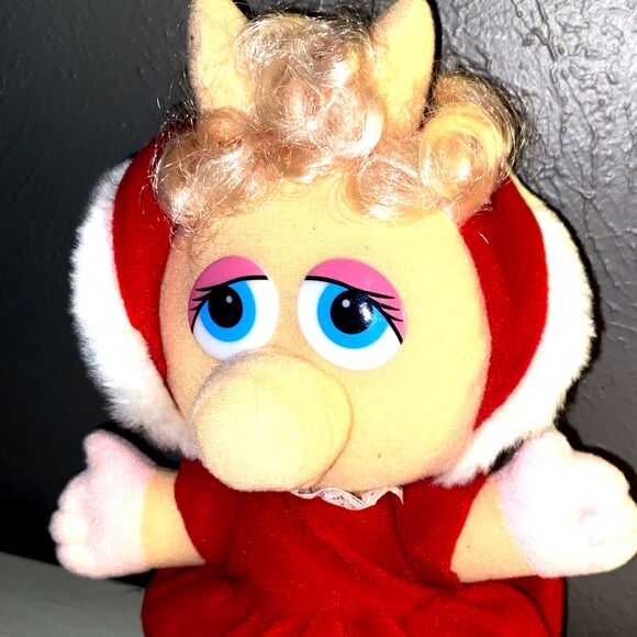 VINTAGE 1987 MUPPET BABY MISS PIGGY PLUSH 10" STUFFED ANIMAL JIM HENSON - Picture 2 of 6